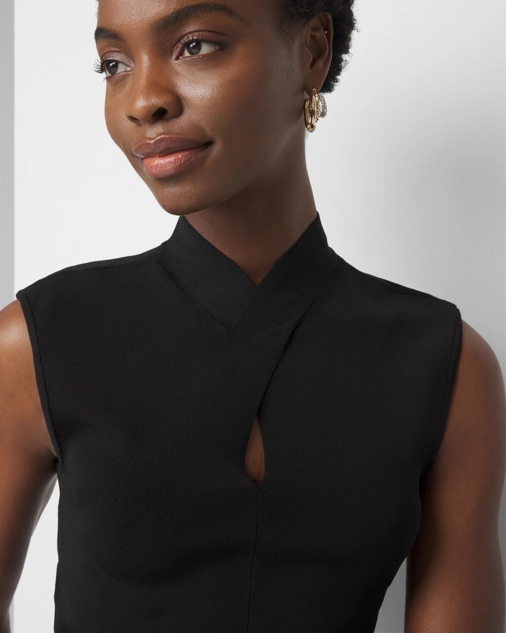 Black Knit Keyhole Sweater